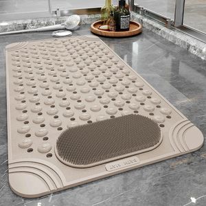 Kaymaz küvet mat pvc güvenlik duşu ile drenaj deliği banyo matı yaratıcı masaj ayak mat temiz banyo aksesuarları 240130