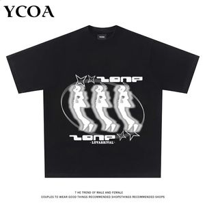 T-shirt dos homens Oversized Verão Estético Harajuku Gráfico Coreano Moda Streetwear Y2K Tops Tees Manga Curta Roupas Vintage 240124