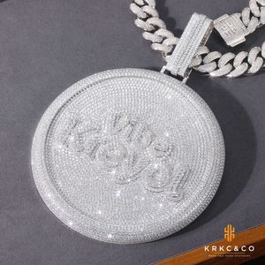 KRKC Большое мужское золото 10K 14K с бриллиантами в стиле хип-хоп, новое модное ожерелье с подвеской из муассанита