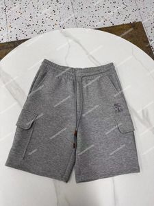 Projektanci mężczyźni szorty Brunello Summer Casual Shorts Spring i Summer Grey Black Fresspant