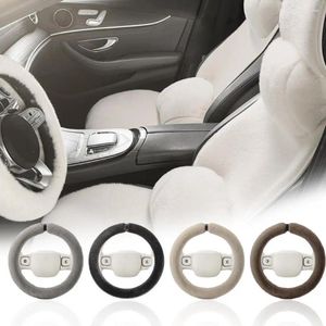 Steering Wheel Covers Universal Plush Cover Portable Non-slip Winter Temperature Lock Inner Ring Car Accessories