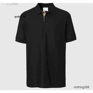 Embroidery Burberies Burbreries Men's Letter Polos Designer Station Summer Casual Polo Shirt TB Mens Classic Solid B Color Short Sleeve 9616