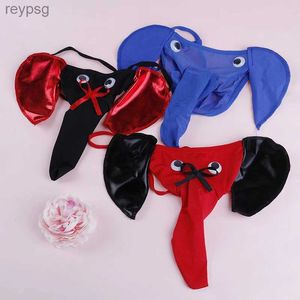 Briefs Panties Mens Sexy G-strings Thongs Elephant Bulge Pouch Men Elastic T Back Erotic Lingerie Underwear Male Thong YQ240215