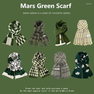 Schals Mars Green Nachahmung Kaschmirschal Damen Winterschal Verdickter und warmer Trend Vielseitiger Herren-Weihnachtsschal