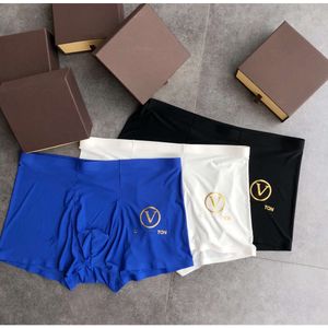 Designer Luxus Louiseities Herren klassische Unterwäsche einfarbige Boxerhose Baumwolle atmungsaktiv bequeme Unterhose dreiteilig mit Box 02106