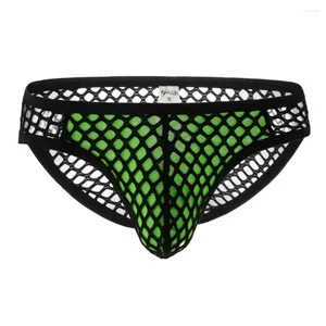 Cuecas masculinas transparentes malha briefs sexy roupa interior shorts fishnet respirável calcinha masculina para homem