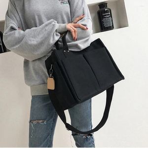 Evening Bags White Canvas Tote For Women Multi-pocket Purses And Handbags Messenger Bag Large Capacity Female Crossbody Shoulder