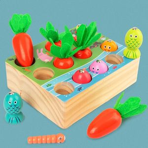 Barn Montessori Träleksaker för barn Magnetfiske Baby Alfabet Marin Kognition Toy Parentchild Game 240202