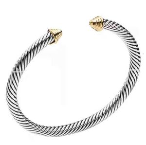 Pulseira dy designer de luxo torcido pérola cabeça moda feminina versátil torcido pulseira jóias tendência platina presente casamento