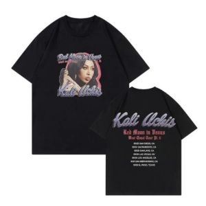 Kali Uchis Red Moon in Venus Tour Oversed T Shirt Kobiet mężczyzn Y2K Streetwear Hip Hop Krótki rękaw Zabawne koszulki graficzne