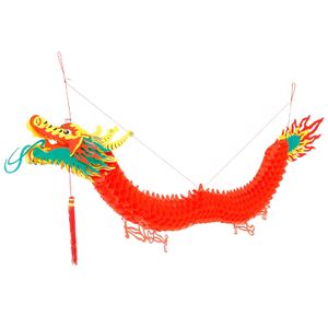Dragão chinês papel decoração festival ano guirlanda plástico pendurado lanterna ornamentos para decoração ano festival de primavera 240127
