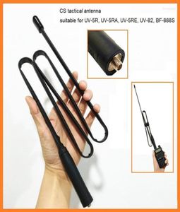 Walkie Talkie CS Antenna tattica per Baofeng UV5R UV82 SMAConnettore femmina VHF UHF 144430Mh Pieghevole Ham CB Radio3991925