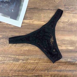 Briefs Panties See Through Men Underwear Thong Lace Sexy Tanga Hombre G String Transparent Lingerie Plus Size YQ240215