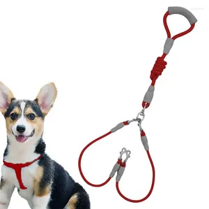 Dog Collars Leash Training Heavy Duty Traction Rope 2 Ropes Durable With Comfortable Handle Walking For