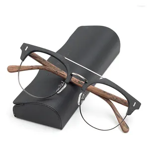 Óculos de sol quadros de madeira do vintage óculos de miopia óculos de prescrição diopters óculos de computador óptico