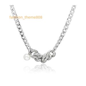 2023 original necklace male CUBAN chain pearl splicing simple plain female hip hop accessories