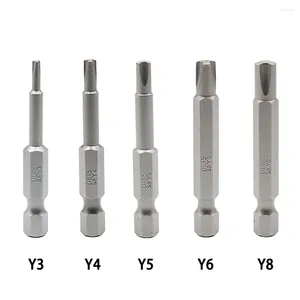 1pc 50mm Y Shaped Screwdriver Bits Magnetic Screw Driver 1/4Inch Hex Shank Type Bit Steel Screwdrivers Y3 Y4 Y5 Y6 Y8