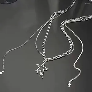 Ожерелья с подвесками, ожерелье со звездой и кисточками, регулируемый воротник, модная цепочка на ключицу, колье, украшения на шею