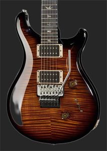 Özel Stock Paul Smith 24 Floyd 10 Top BWB Brown Kıvırcık Akçaağaç En Elektro Gitar Floyd Rose Tremolo, 2 Humbucker Pikap, 5 Yol