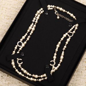 2024 Luxury quality charm long chain sweater pendant necklace with nature shell beads in 18k gold plated have stamp box PS3943A