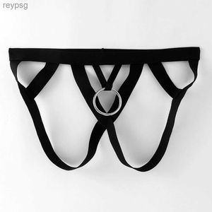 Briefs trosor herr g-sträng underkläder crotchless jockstrap underkläder thongs o-ring hål öppna rygg underbyxor yq240215