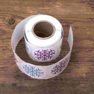 Storage Bottles 2 Roll Sealing Sticker Snowflake Stickers Paper Paste Decal Three-dimensional Christmas