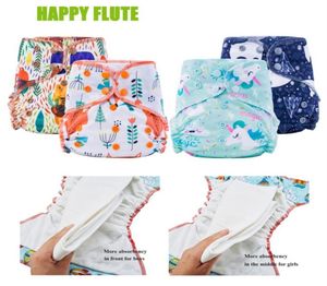 Happy Flute Organic Bamboo Cotton Over Night Aio Tyg Diaper Night Använd Tunga våtare Babyblöjor 1016297B9450495