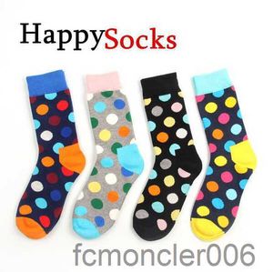 Happy Socks Fashion High Quality Mens Polka Dot Casual Cotton Color 8 Colors 24pcs = 12Pairs QSMR