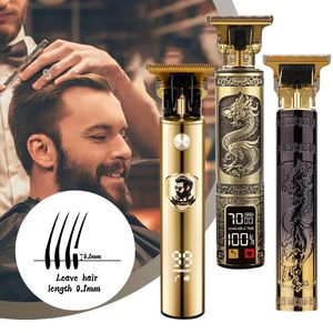Máquina de cortar cabelo profissional de alta potência vintage t9 usb máquina de corte de cabelo aparador para homens sem fio aparador de barba barbeiro 240124