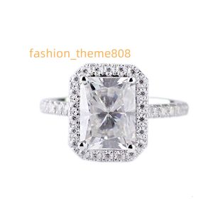 맞춤형 보석 10K 14K 18K 솔리드 레알 골드 2ct 3ct 4ct 5ct Radiant Cut D VVS Gra Moissanite Diamond 약혼 반지