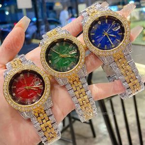Designer Iced Out 42mm Menwatch Quartz Bust Down Full Diamond For Men Watch Fashion Gold Sier Rose Wholesale Man Bustdown Watches