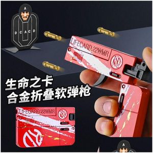 لعبة Gun Toys LifeCard القابلة للطي بطاقة مسدس مسدس مع طراز Soft S alloy اطلاق النار لـ Adts Boys Children Drop Droplist 001