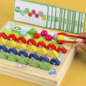 Childrens Clip Koraliki Dopasowanie kolorów Gra Magnetyczna Fishing Toy Montessori Focal Motor Training Educational Toys 240202