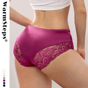 Kvinnors trosor Warmsteps Sexiga spetsar Briper M-4XL Plus-storlek Stora underkläder för kvinna Luxur Silk Lingerie Lady Underpanties