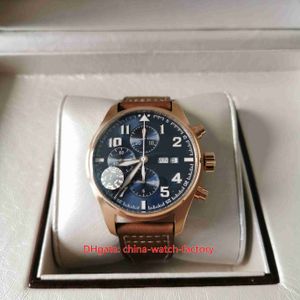 ZF Factory Super Quality Mens Watch 46mm Pilot's IW377714 Chronograph 18k Rose Gold Sapphire Relógios CAL.79320 Movimento Mecânico Automático Masculino Relógios de Pulso