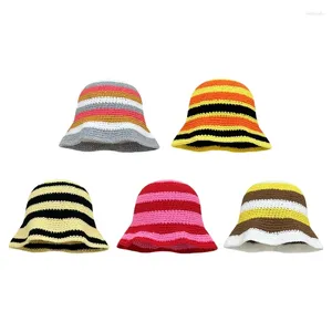 Berets Summer Fisherman Hat for Woman Tkaing Busket szydełka wzór czapki dxaa