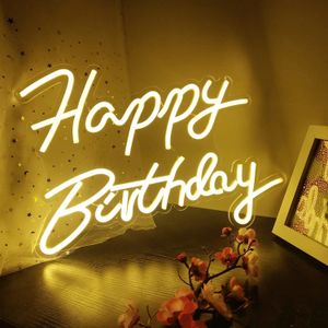 Happy Birthday Sign Neon lights Letters Wedding Signs Acrylic LED Light Marry Me Baby Shower Party Decorations Childrens Day 240127