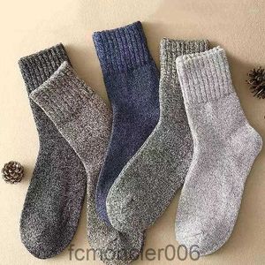 Meias masculinas 5 pares/lote lã retro casual calcetines hombre algodão grosso inverno quente engraçado feliz masculino alta qualidade q0a6