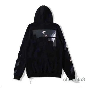 Mens Hoodies Sweatshirts Off Style Trendy Fashion Sweater Painted Arrow Crow Stripe Loose Hoodie and Womens t Shirts Offs White Hot Ay Mz 1DBM