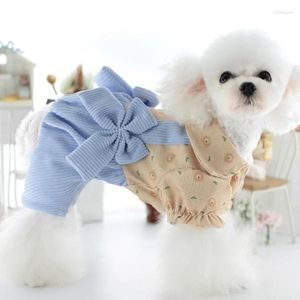 犬のアパレルペットジャンプスーツスモールファッションボウノット服冬の秋の秋の暖かいセーター猫ソフトジャケットチワワポメラニアン