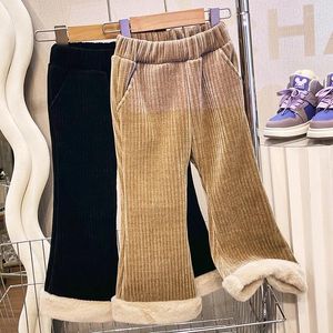 Pantaloni Ragazze di Spessore Svasato Inverno 2024 Bambini Pantaloni Lunghi di Velluto Caldo Per Il Bambino 1 4 5 6 7 Anni Bambini Leggings di Cotone vestiti