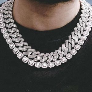 Miami Style Hip Hop Natural Diamond Men In Pure 10K Solid Iced Out Baguette Cuban Link Chain Gold Halskette