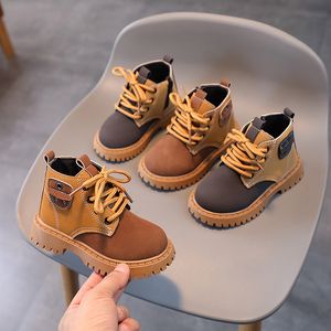 Kids Boots Spring and Autumn New Children Boots Single Fashion Color Match Boys Boots Girls British Style Leather Boots Baby Walking Sports Boots