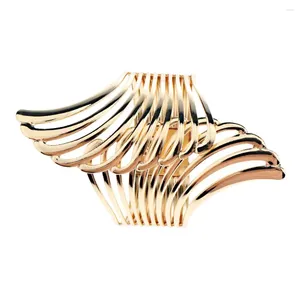 Charm-Armbänder Damenschmuck Breites modisches Metallarmband – Golden