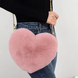 Borse da scuola Borse a forma di cuore in peluche Borsa a tracolla per ragazza Kawai Borsa a tracolla carina per bambini Zaino a tracolla regalo