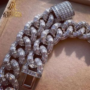 Ожерелье в стиле хип-хоп на заказ, мужские ювелирные изделия из серебра 925 пробы Ice Out Vvs, браслет с муассанитом и бриллиантами, позолоченная кубинская цепочка 18 карат