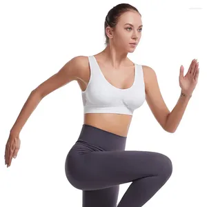 Roupa de yoga plus size sutiã esportivo sem fios oco furos respiráveis à prova de choque correndo para mulheres secagem rápida