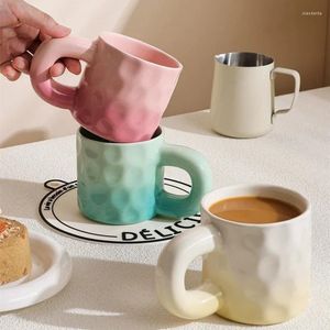 Kubki Nordic Gradient Ceramic Coffee Cup Solidny kolor herbaty w wodzie mleko Mug Para przyjaciółki urodzin