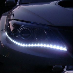 Luzes decorativas impermeável carro decorativo flexível tira conduzida alta potência 12v 30cm 15smd luz de circulação diurna drl drop entrega autom dhsit