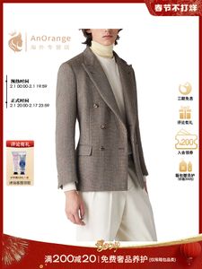 Men Jackets Winter loro Coat Pinstripe Cashmere Double-breasted Jackets piana